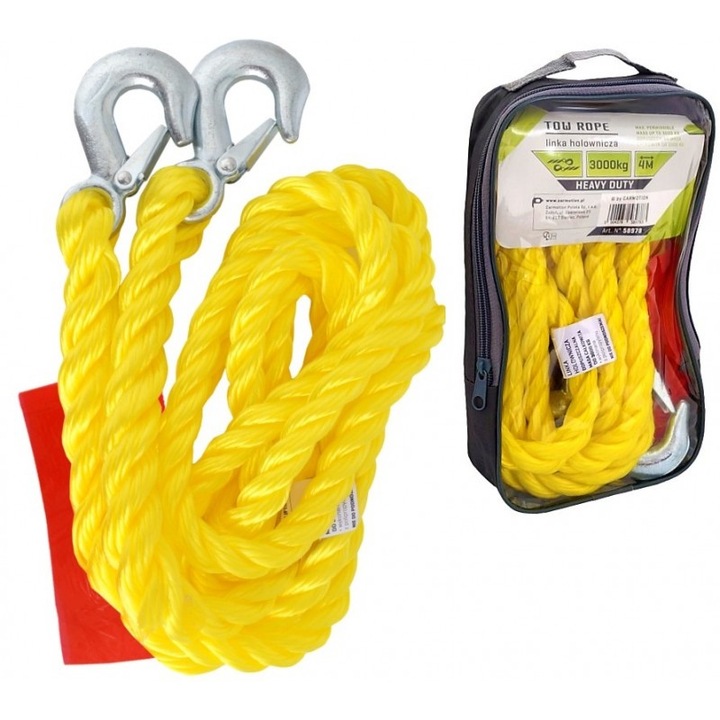 LINKA HOLOWNICZA DMC DO 3000 KG PLECIONA Z HAKAMI, 4 M, HEAVY DUTY