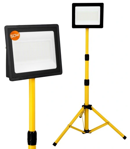 Zestaw halogen naświetlacz LED 1x 50W + statyw budowalny stojak roboczy