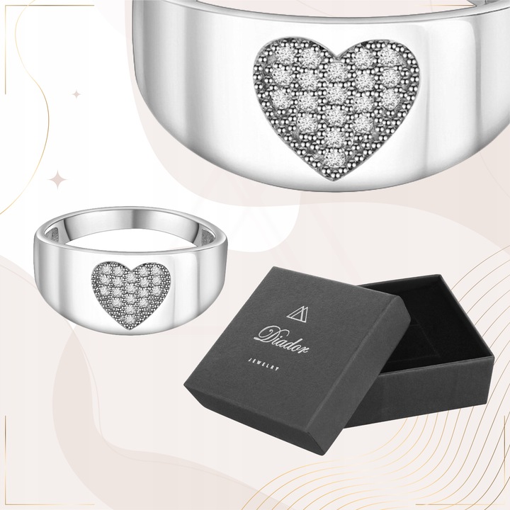 SREBRNY pierścionek OBRĄCZKA SREBRO 925 z CYRKONIAMI wyjątkowy PREZENT