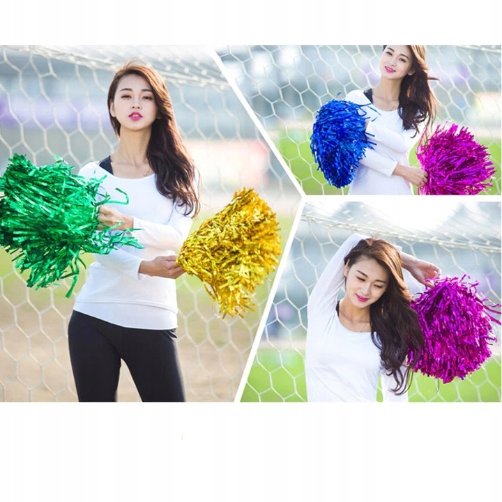 ZIELONE POMPONY POMPON CHEERLEADERKI CZIRLIDERKI 2 szt