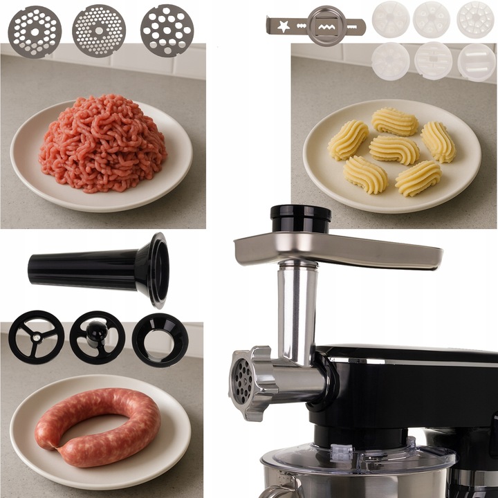 Robot Planetarny Kuchenny z Podgrzewaną Misą 6,2l Wielofunkcyjny Blender