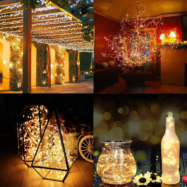 Lampki CHOINKOWE solarne do ogrodu 200 LED DRUCIK świąteczne ZEWNĘTRZNE 20m