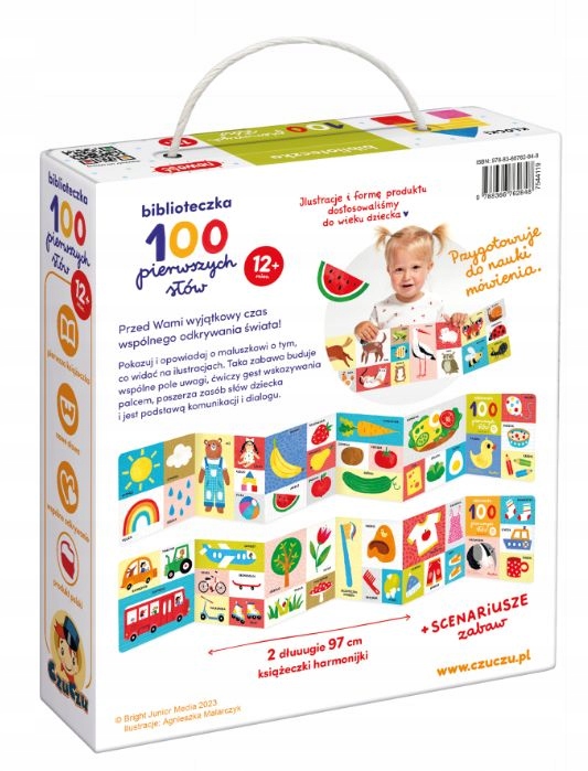 CzuCzu BIBLIOTECZKA 100 Pierwszych Słów Książeczki Harmonijki Malucha 1+