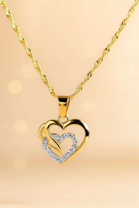 Złoty Łańcuszek 925 Serce Serduszko Naszyjnik Urodziny Prezent Grawer