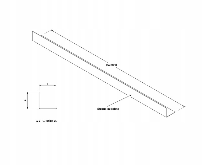 KĄTOWNIK WYKOŃCZENIOWY L ZŁOTY POŁYSK 2cm x 2cm x 270cm