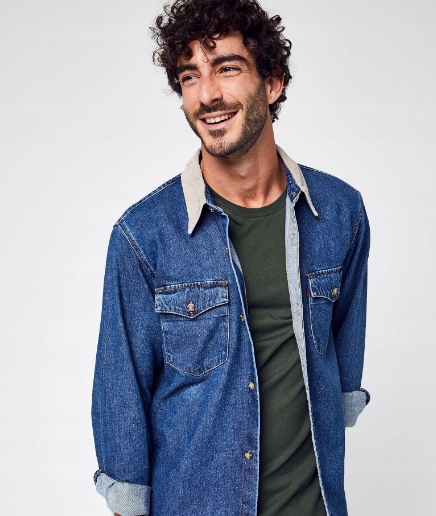 Levis Levi's Relaxed Fit Western Shirt Blue Stone Wash koszula jeansowa r.M