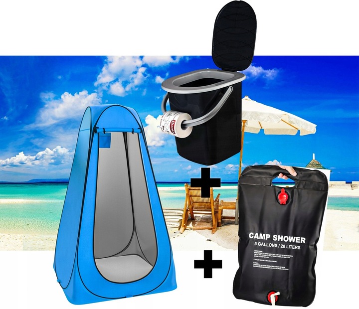 TOALETA TURYSTYCZNA PRYSZNIC WC NAMIOT ZESTAW XXL PRZENOŚNA KEMPING BIWAK