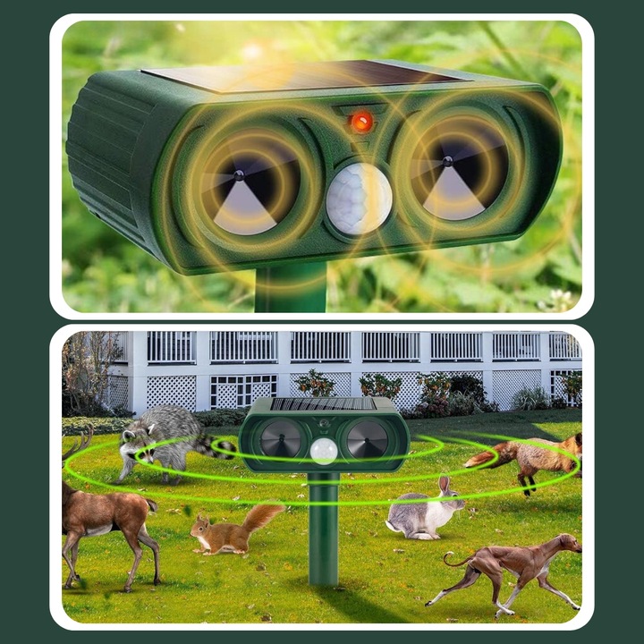 ODSTRASZACZ ZWIERZĄT KOTÓW PSÓW DZIKÓW SAREN PTAKÓW ITP + Lokalizator Ruchu