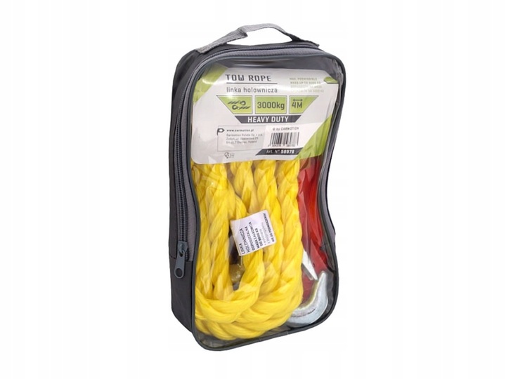 LINKA HOLOWNICZA DMC DO 3000 KG PLECIONA Z HAKAMI, 4 M, HEAVY DUTY