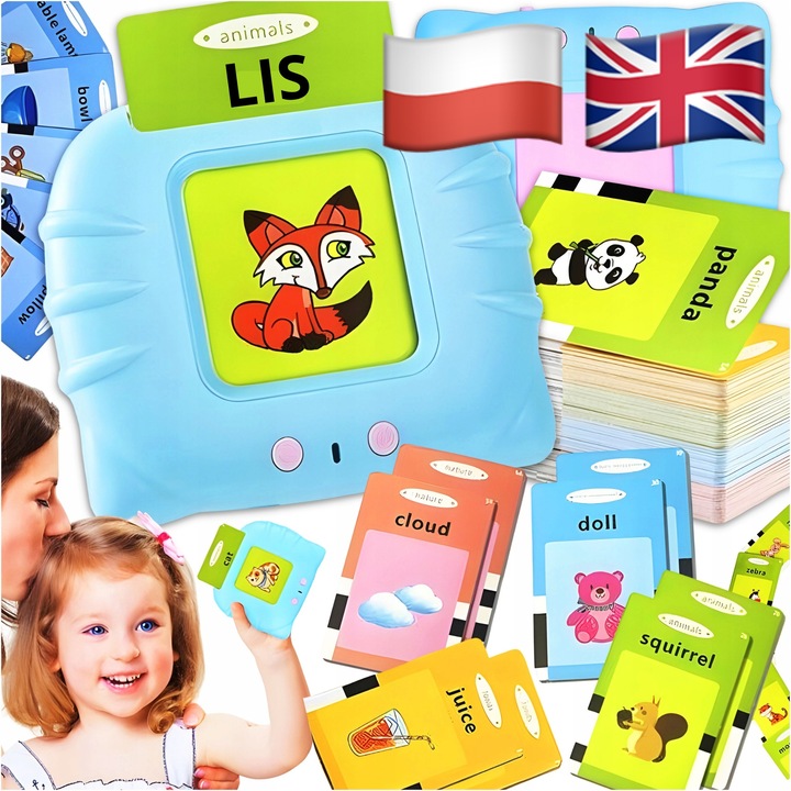 CZYTNIK KART DO NAUKI SŁÓWEK POLSKI I ANGIELSKI 448 SŁÓW TRZY TRYBY JĘZYKÓW