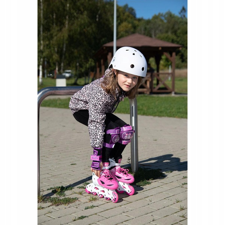 REGULOWANE ŁYŻWOROLKI WROTKI ŁYŻWY DLA DZIECI 4W1 ENERO 30-33 RÓŻOWE