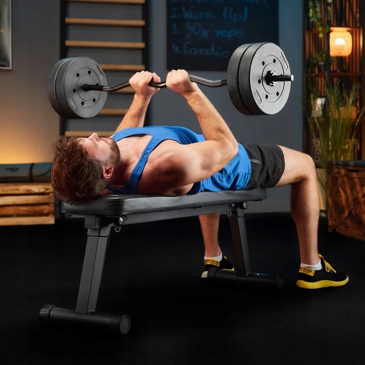 Gryf lekko łamany sztanga 120 cm 25 mm stalowy do ćwiczeń Trex Sport