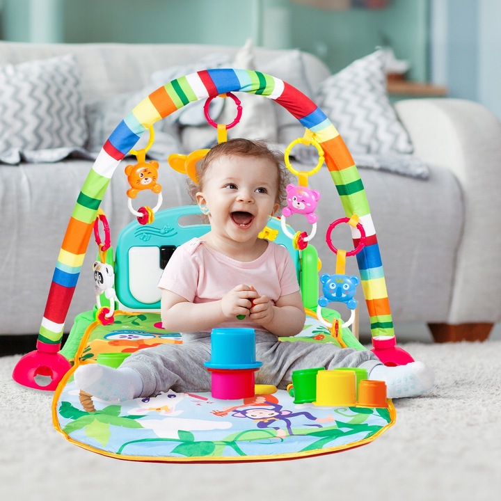 MATA EDUKACYJNA INTERAKTYWNA PIANINKO GRZECHOTKI GRYZAK LUSTERKO DLA DZIECI