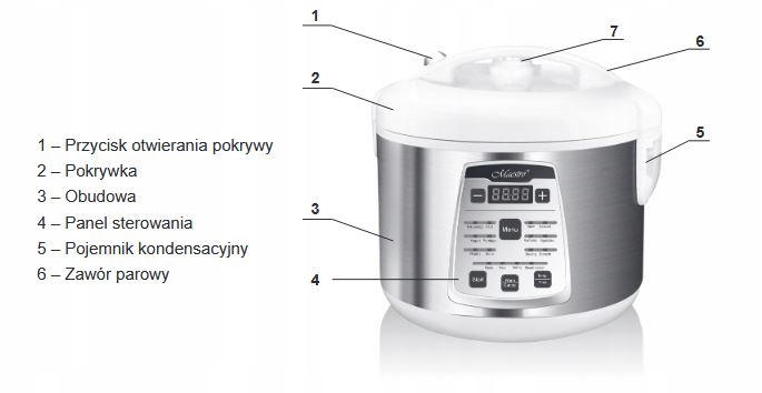 Multicooker, Garnek Elektryczny Maestro 5 l, 17 programów