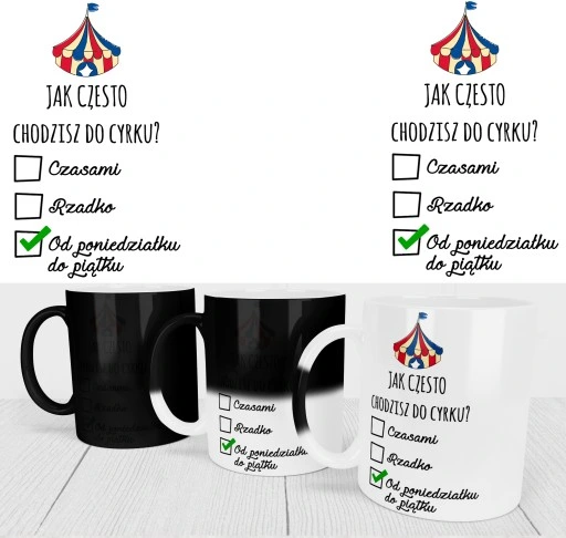 MAGICZNY KUBEK DLA PRACOWNIKÓW DO PRACY NA ODEJŚCIE Z PRACY ŚMIESZNY NADRUK