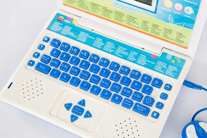 KINDERPLAY LAPTOP DLA DZIECI EDUKACYJNY DO NAUKI LITEREK LICZENIA 120 OPCJI