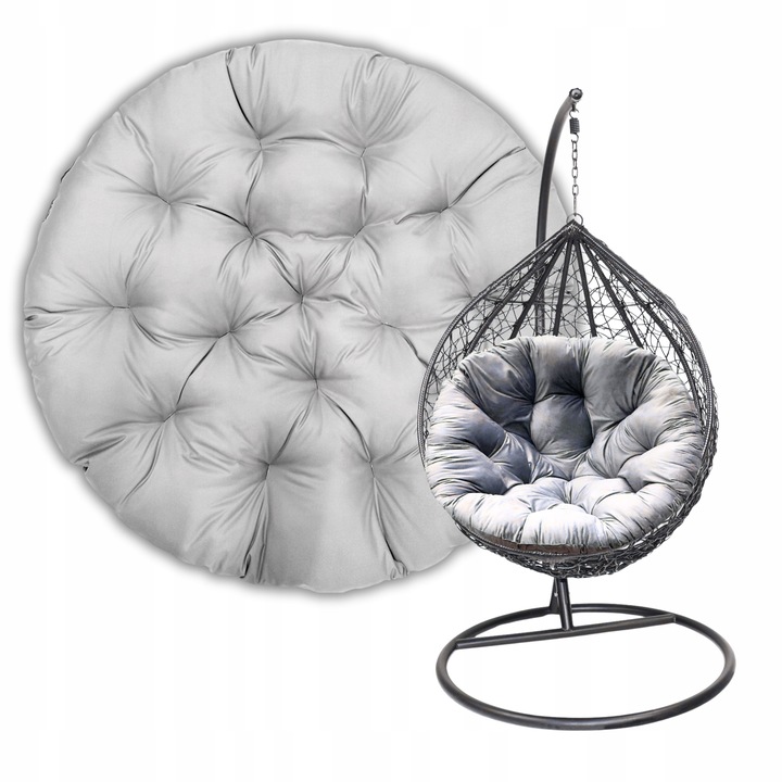 PODUSZKA na WISZĄCY KOKON miękka na huśtawka BOCIANIE GNIAZDO XXL 130 szara