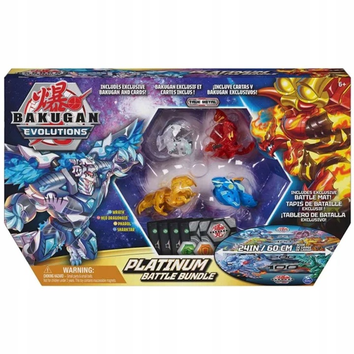 BAKUGAN EVOLUTIONS ZESTAW PLATINUM FIGURKI + MATA
