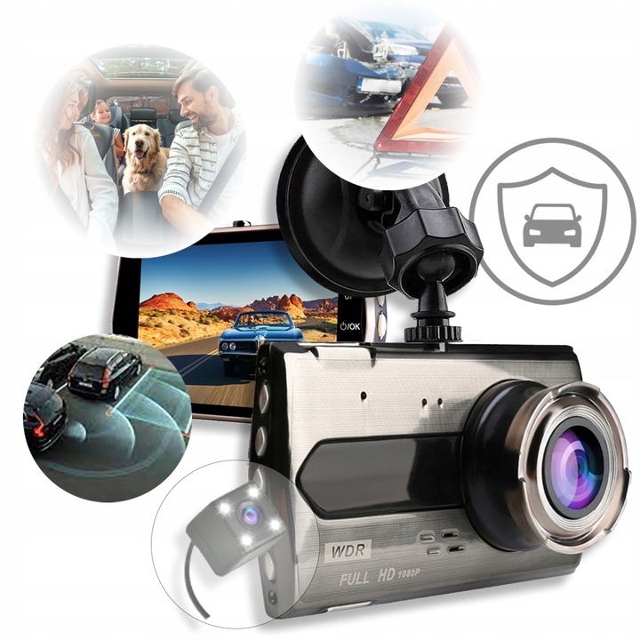 WIDEOREJESTRATOR KAMERA SAMODCHODOWA PRZÓD TYŁ WIDEO REJESTRATOR Menu PL 64