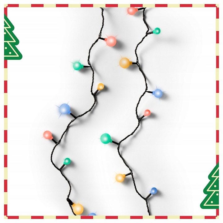 Lampki Choinkowe kule Wielokolorowe Światełka 240LED 18M ZEW/WEW Światełka