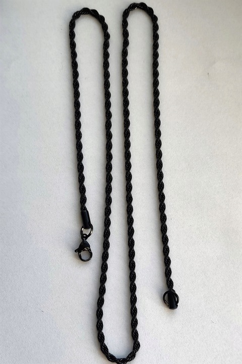 Piękny stalowy łańcuszek męski, 60cm CZARNY, idealny prezent Versatile