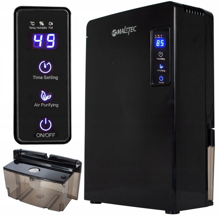 Osuszacz Powietrza Mocny 90W Pochłaniacz Wilgoci Cichy Wydajny Zbiornik 2,2