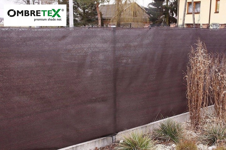Osłona Na Ogrodzenie Płot 1,2x10m Brązowa Siatka Cieniująca Brąz Mata
