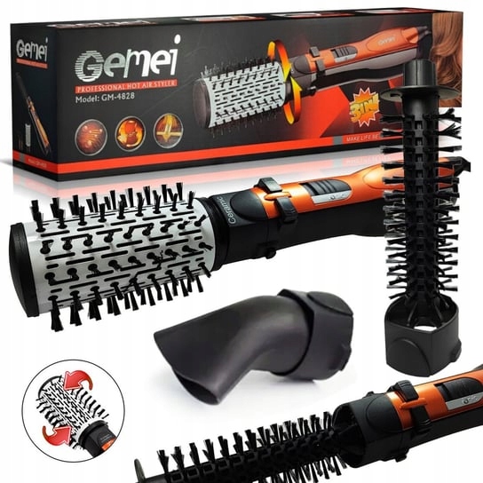 Suszarka Gemei Gm-4828 Rotacyjna Suszarko Szczotka Prostownica Lokówka 4W1