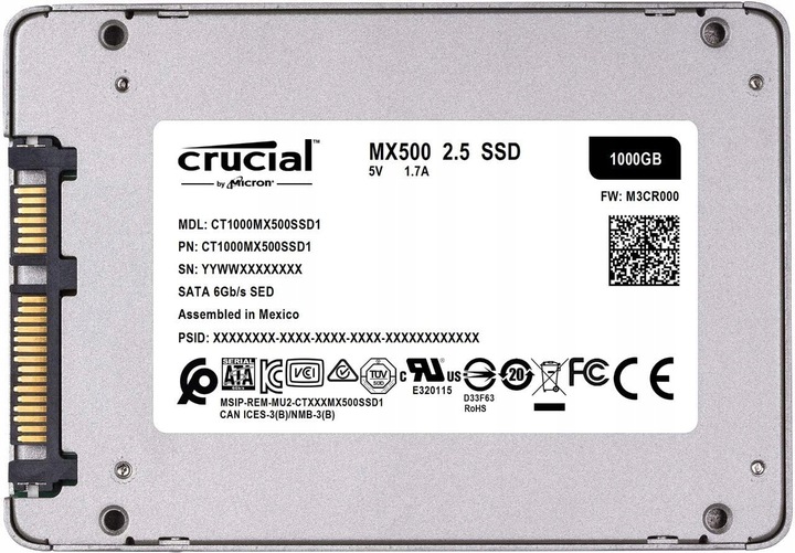 Dysk CRUCIAL MX500 1TB SSD