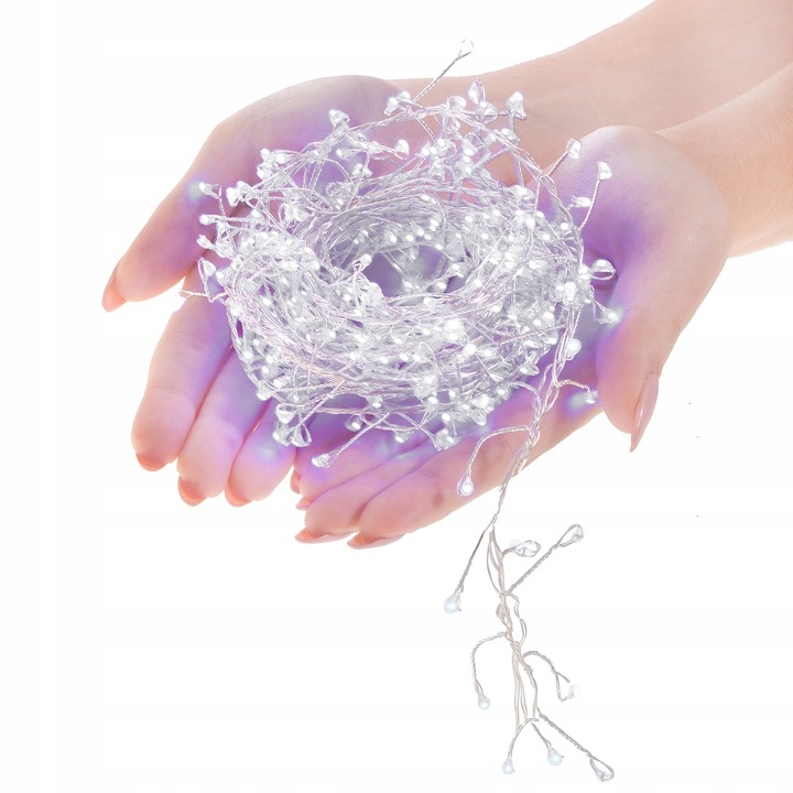 LAMPKI DRUCIKI SOPLE 300LED ZIMNE BIAŁE ŚWIATEŁKA MIKRO ŻYŁKI NA PRĄD 3m