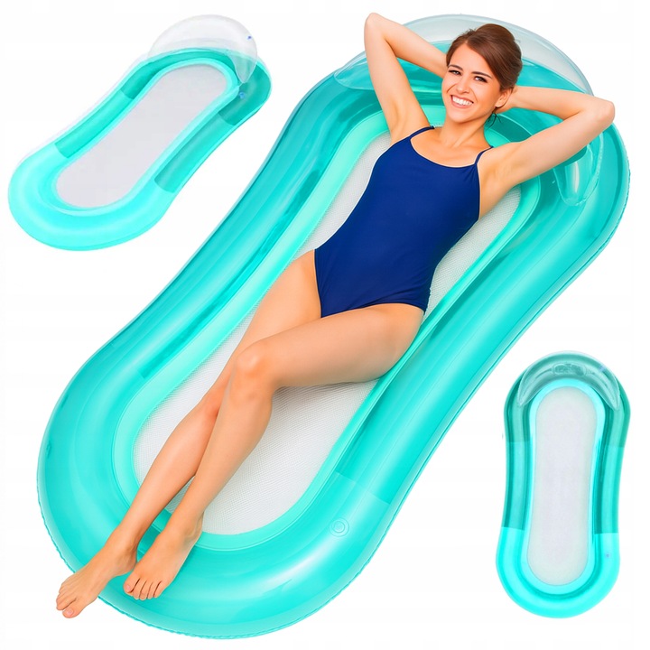 MATERAC DMUCHANY DO PŁYWANIA PONTON PŁYWAJĄCY DO BASENU NAD WODĘ 160X75 cm