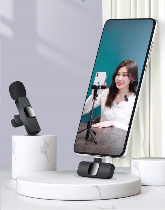 2x Mikrofon krawatowy bezprzewodowy USB-C ANDROID IOS