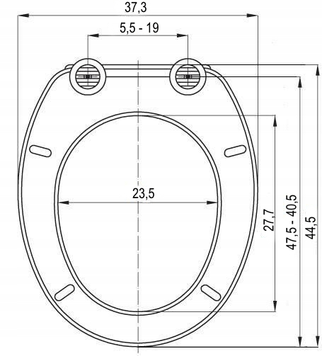 Deska sedesowa wolnoopadająca wypinana UNIWERSALNA owalna WC kołki + śruby