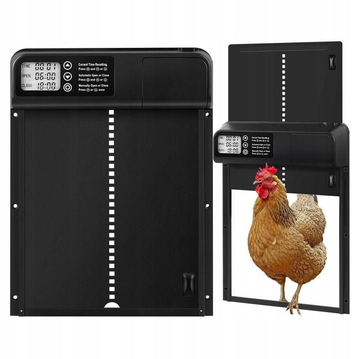 AUTOMATYCZNE DRZWI DO KURNIKA OTWIERANIE DRZWI Z TIMEREM METALOWE CZUJNIK