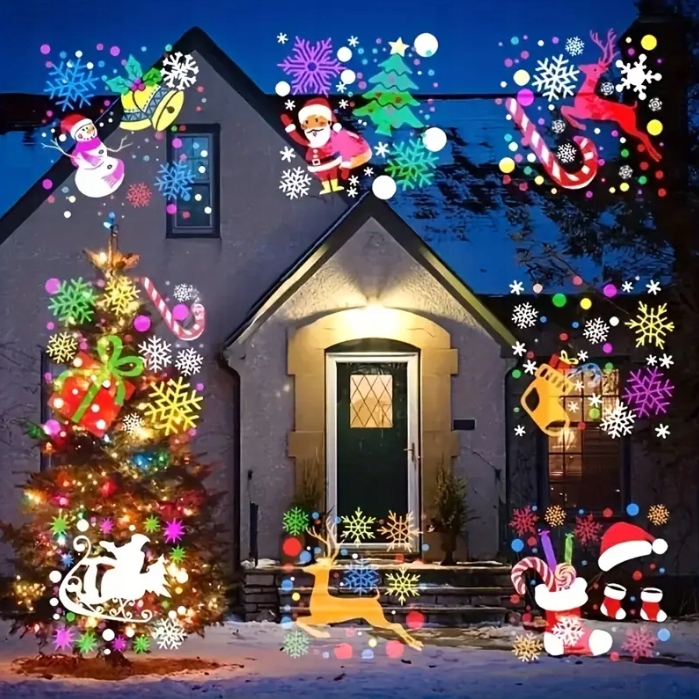 PROJEKTOR LED ŚNIEG ŚWIĄTECZNY LASEROWY REFLEKTOR RZUTNIK ŚNIEG MIKOŁAJ