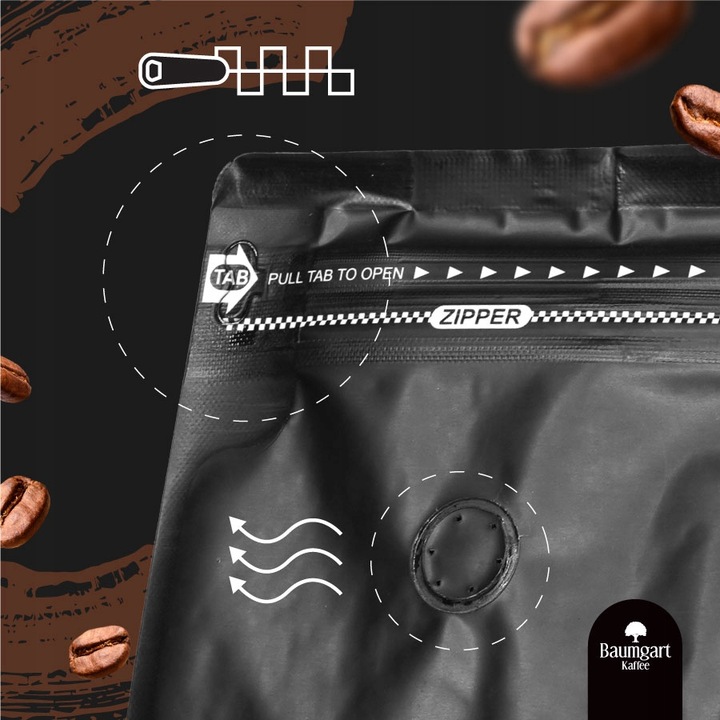 Kawa Smakowa MIELONA POMARAŃCZOWA 200g 100% Arabica Świeżo Palona Baumgart