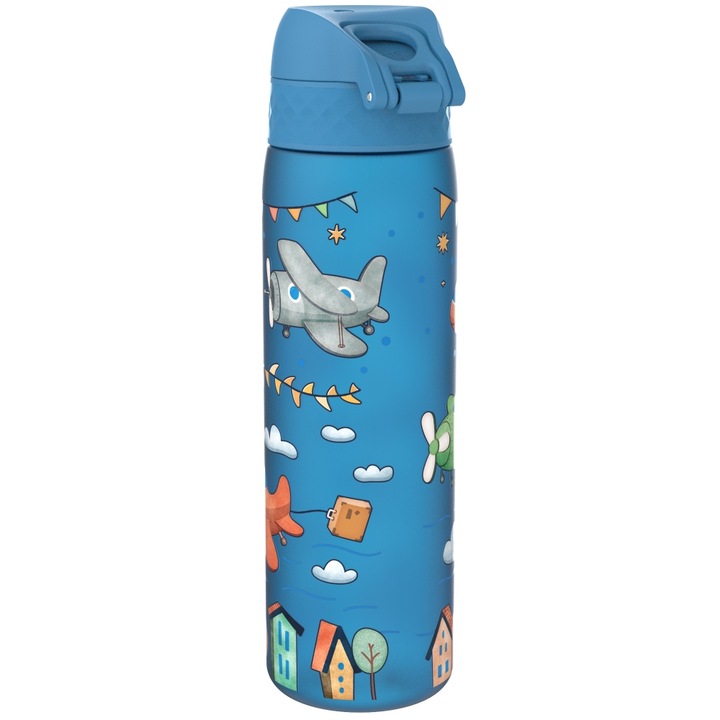 BUTELKA BIDON NA WODĘ DO SZKOŁY PRZEDSZKOLA NIEBIESKI SAMOLOTY ION8 0,5 l