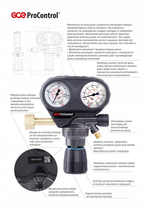Reduktor jednostopniowy do azotu GCE do 50bar