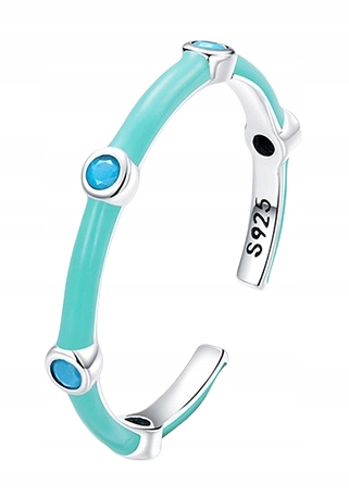 Pierścionek turkusowy regulowany srebro +pudełko