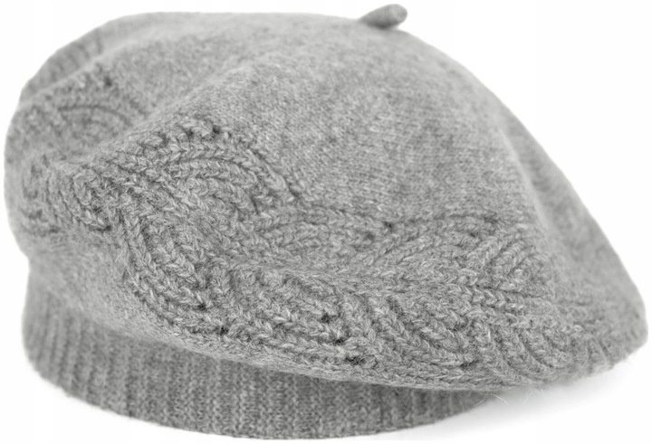 Elegancki beret damski Flossy Tones - ciepły i miły w dotyku Szary