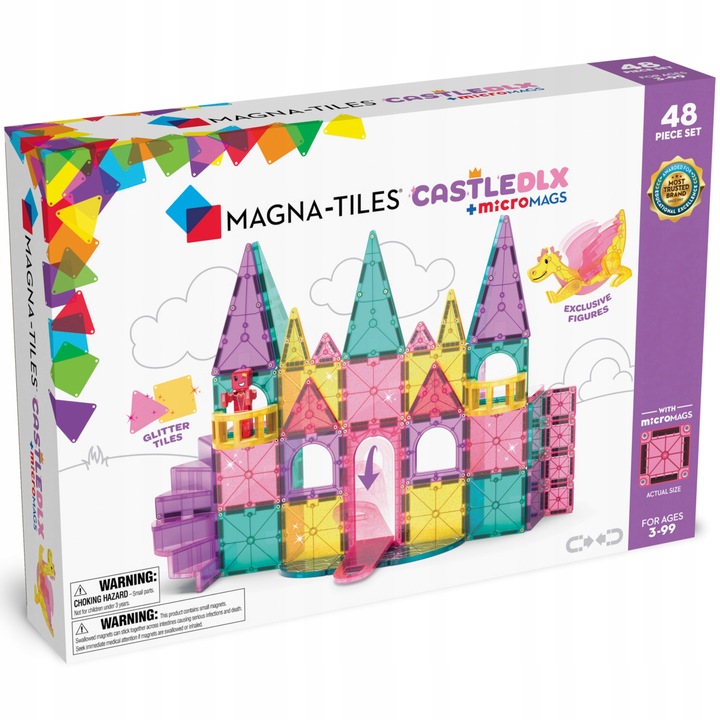 klocki magnetyczne duży Zamek DXL 48 elementów Magna Tiles księżniczki