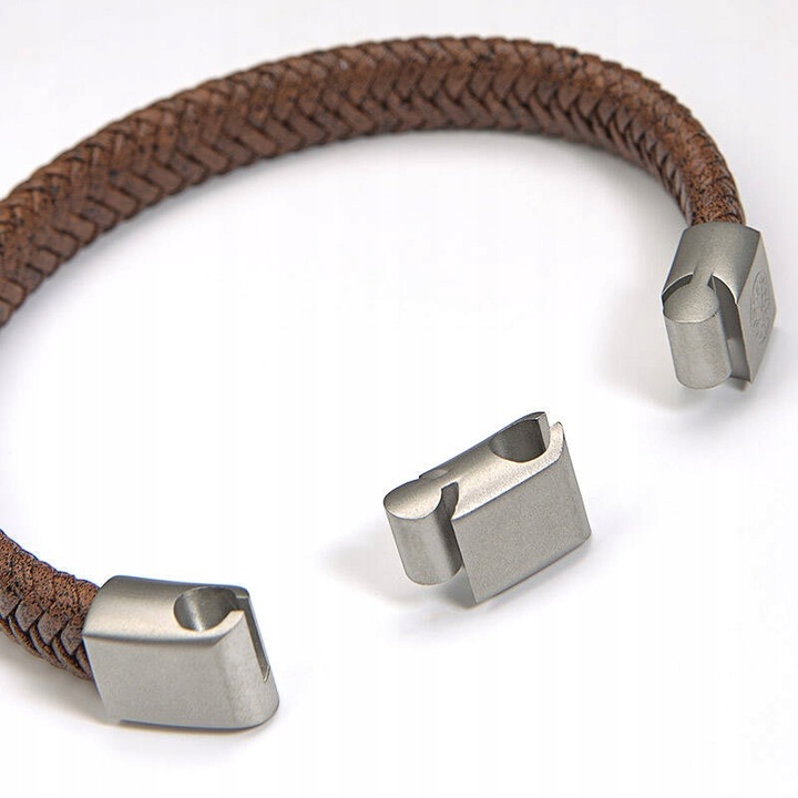 Bransoletka męska BETLEWSKI brązowa 22 cm BBPL-10-BRAZ1-R2