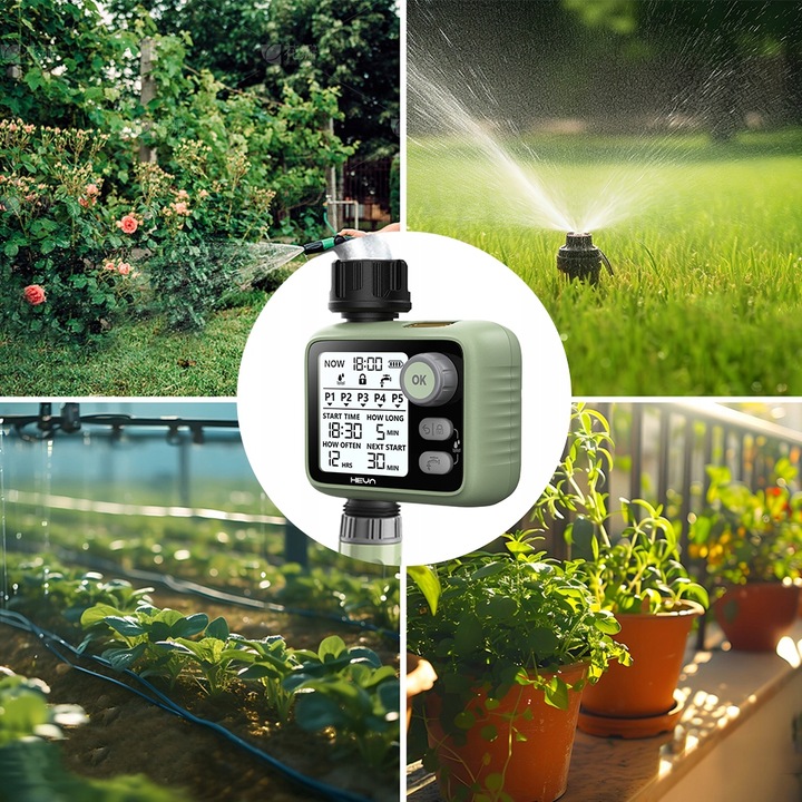 Elektroniczny sterownik nawadniania HEVA programator do wody z filtrem 8bar