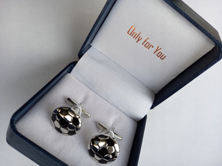 Srebrne spinki do koszuli Piłka Nożna Korkotrampki dla piłkarza kibica