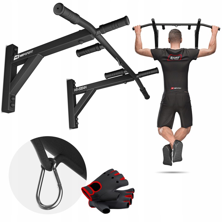 Wielofunkcyjny drążek do podciągania ćwiczeń do ściany 6 uchwytów + GRATIS