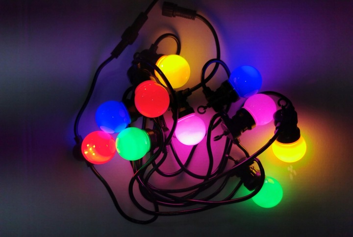 LAMPKI CHOINKOWE KULE DUŻE 10 led lampiony bombki z łączeniem kolorowe 5 cm