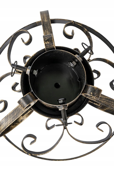 STOJAK NA CHOINKĘ ZŁOTY METALOWY Z POJEMNIKIEM NA WODĘ 0,9 L