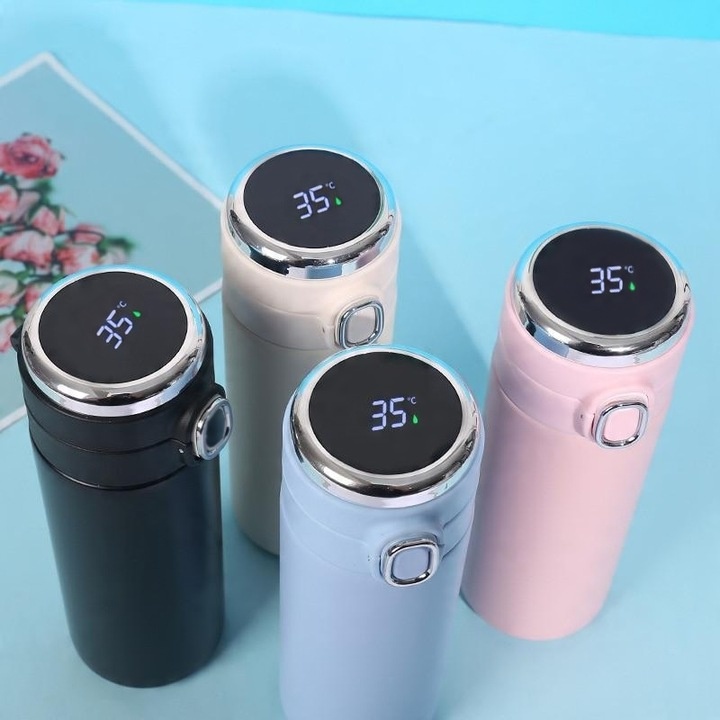 KUBEK TERMICZNY DUŻY TERMOS Z USTNIKIEM 420ML LCD SMART