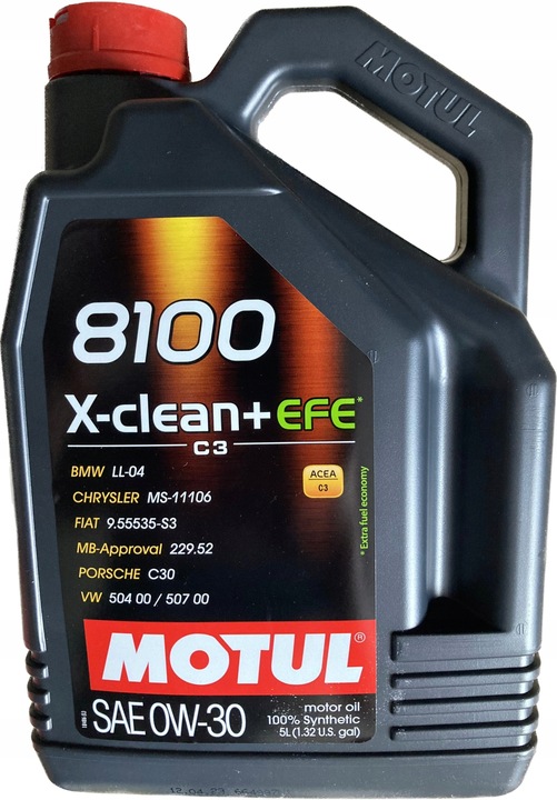 Motul 8100 X-Clean+ EFE 0W30 0W-30 5L