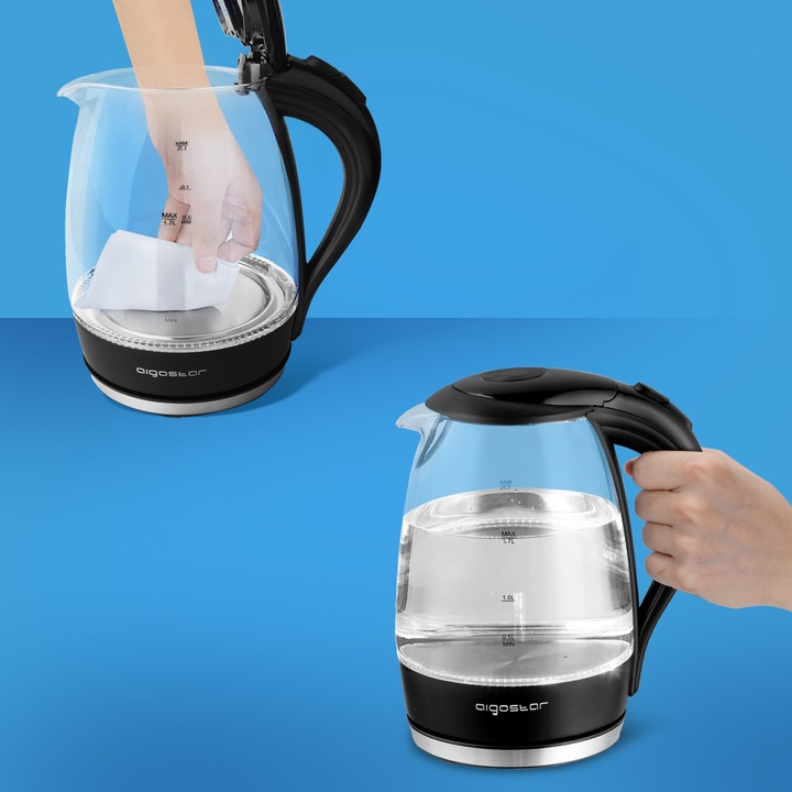 Czajnik elektryczny Aigostar Adam 2200 W 1,7 l czarny